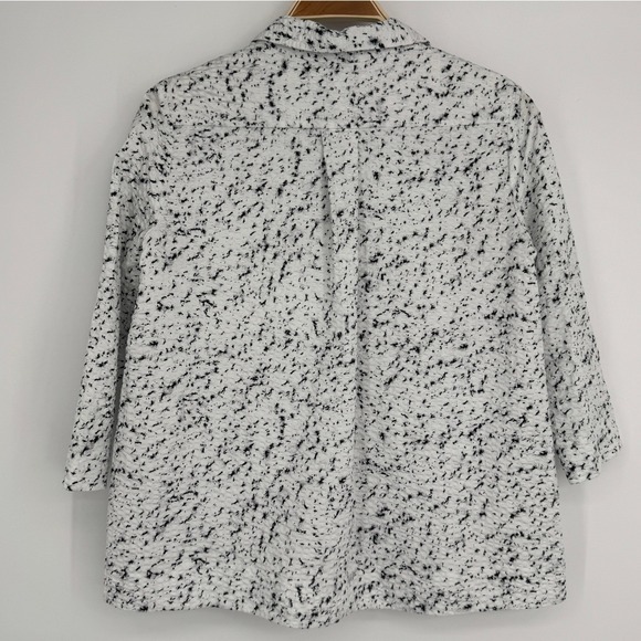 COS Textured Cotton Shirt‎ Size 2 White Black Speckled Button Front Minimalist - Picture 6 of 10